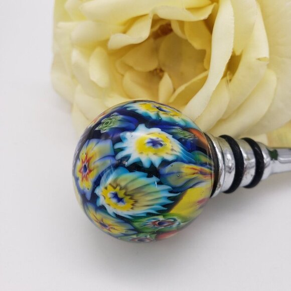 Vintage 1980's Handblown Murano Millefiori Art Glass Wine Bottle Stopper - Picture 10 of 10